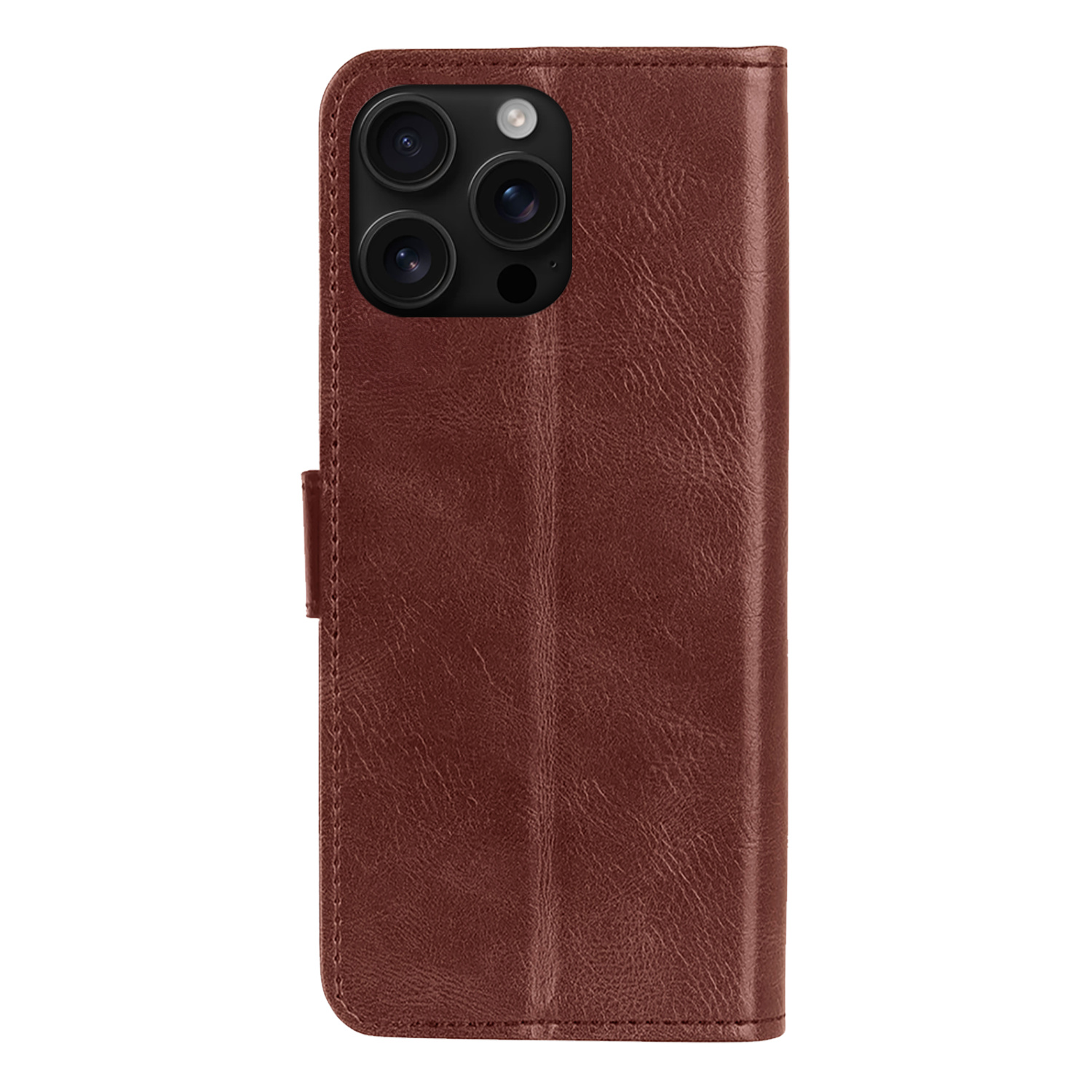 NoXx Hoes Geschikt voor iPhone 16 Pro Max Hoesje Book Case Hoes Flip Cover Wallet Bookcase Met 2x Screenprotector - Bruin