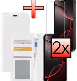 NoXx NoXx iPhone 16 Pro Max Hoesje Bookcase Met 2x Screenprotector - Wit