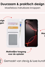 NoXx Hoes Geschikt voor iPhone 16 Pro Max Hoesje Book Case Hoes Flip Cover Wallet Bookcase Met 2x Screenprotector - Wit