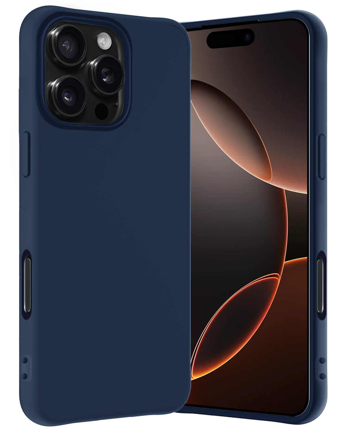 Nomfy Hoesje Geschikt voor iPhone 16 Pro Hoesje Siliconen Cover Case - Hoes Geschikt voor iPhone 16 Pro Hoes Back Case - Donkerblauw