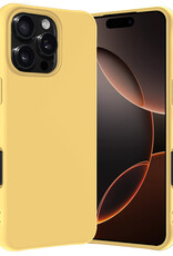 Nomfy Hoesje Geschikt voor iPhone 16 Pro Hoesje Siliconen Cover Case - Hoes Geschikt voor iPhone 16 Pro Hoes Back Case - Geel