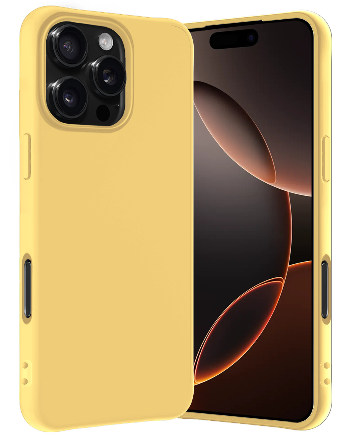 Nomfy Hoesje Geschikt voor iPhone 16 Pro Hoesje Siliconen Cover Case - Hoes Geschikt voor iPhone 16 Pro Hoes Back Case - Geel