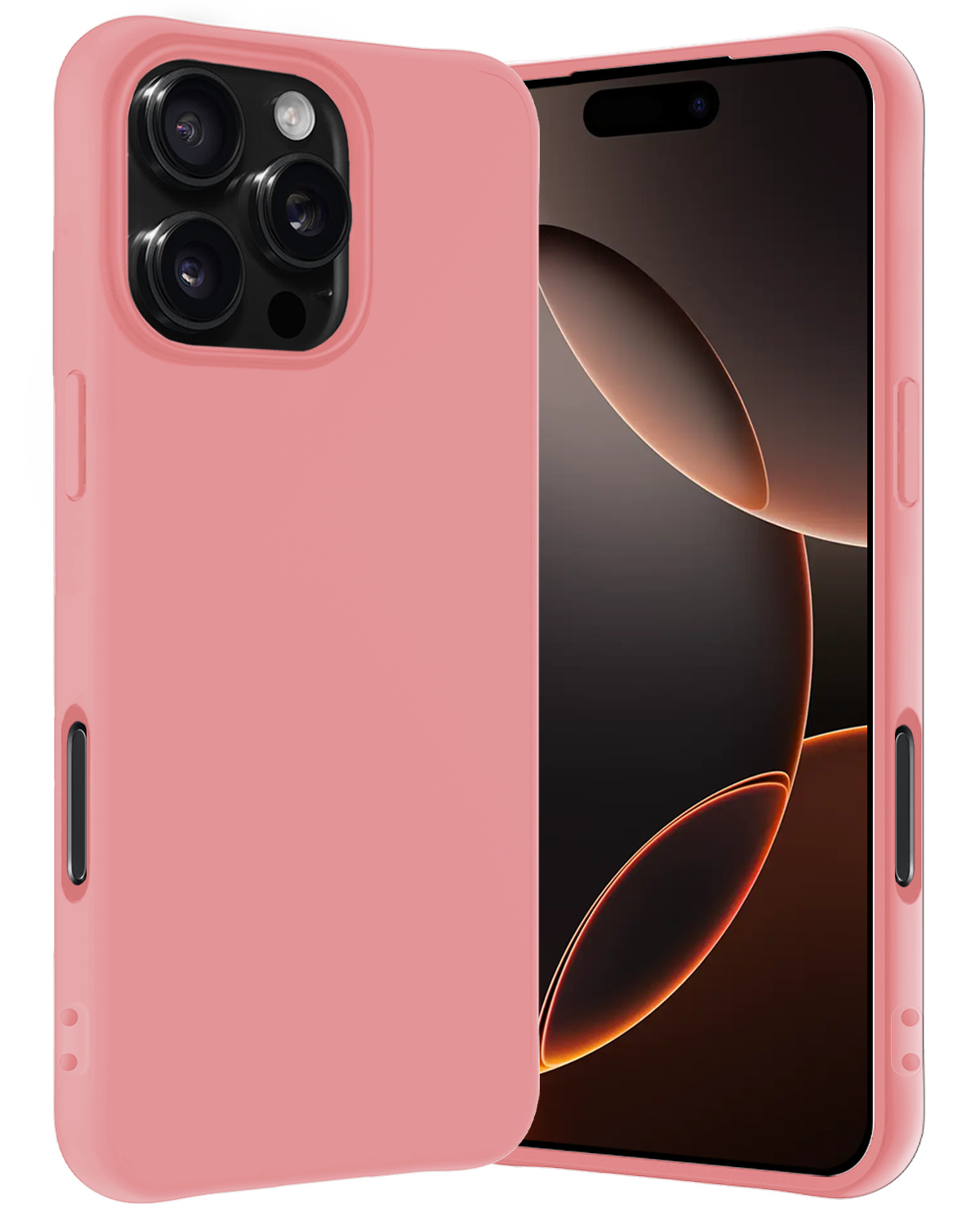 Nomfy Hoesje Geschikt voor iPhone 16 Pro Hoesje Siliconen Cover Case - Hoes Geschikt voor iPhone 16 Pro Hoes Back Case - Lichtroze