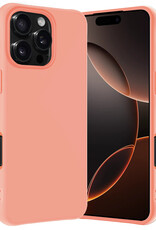 Nomfy Hoesje Geschikt voor iPhone 16 Pro Hoesje Siliconen Cover Case - Hoes Geschikt voor iPhone 16 Pro Hoes Back Case - Perzik