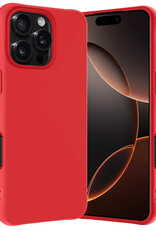 Nomfy Hoesje Geschikt voor iPhone 16 Pro Hoesje Siliconen Cover Case - Hoes Geschikt voor iPhone 16 Pro Hoes Back Case - Rood