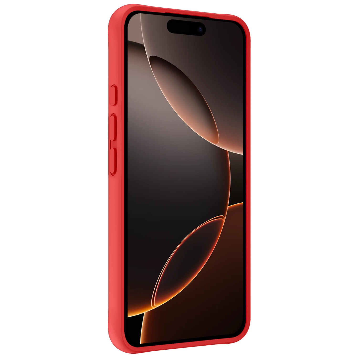 Nomfy Hoesje Geschikt voor iPhone 16 Pro Hoesje Siliconen Cover Case - Hoes Geschikt voor iPhone 16 Pro Hoes Back Case - Rood