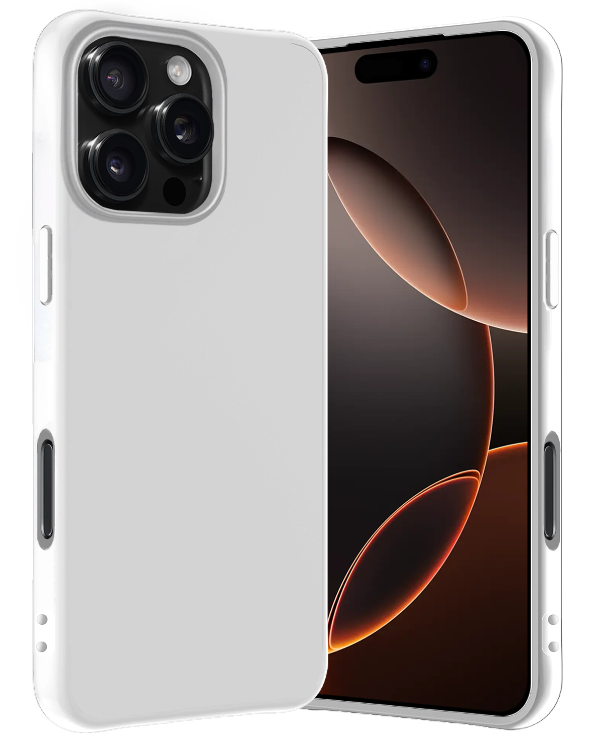 Nomfy Hoesje Geschikt voor iPhone 16 Pro Hoesje Siliconen Cover Case - Hoes Geschikt voor iPhone 16 Pro Hoes Back Case - Wit