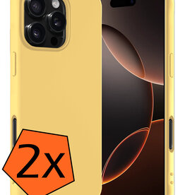 Nomfy Nomfy iPhone 16 Pro Hoesje Siliconen - Geel - 2 PACK