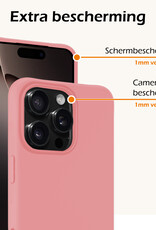Nomfy Hoesje Geschikt voor iPhone 16 Pro Hoesje Siliconen Cover Case - Hoes Geschikt voor iPhone 16 Pro Hoes Back Case - 2-PACK - Lichtroze