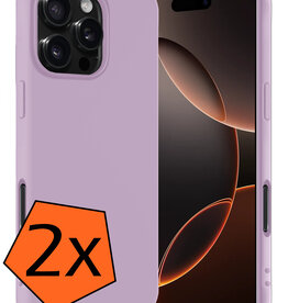 Nomfy Nomfy iPhone 16 Pro Hoesje Siliconen - Lila - 2 PACK