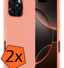 Nomfy Nomfy iPhone 16 Pro Hoesje Siliconen - Perzik - 2 PACK