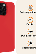 Nomfy Hoesje Geschikt voor iPhone 16 Pro Hoesje Siliconen Cover Case - Hoes Geschikt voor iPhone 16 Pro Hoes Back Case - 2-PACK - Rood