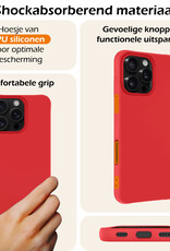 Nomfy Hoesje Geschikt voor iPhone 16 Pro Hoesje Siliconen Cover Case - Hoes Geschikt voor iPhone 16 Pro Hoes Back Case - 2-PACK - Rood