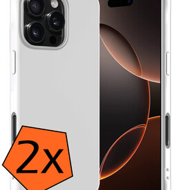 Nomfy Nomfy iPhone 16 Pro Hoesje Siliconen - Wit - 2 PACK