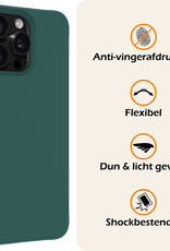 Nomfy Hoesje Geschikt voor iPhone 16 Pro Hoesje Siliconen Cover Case Met Screenprotector - Hoes Geschikt voor iPhone 16 Pro Hoes Back Case - Donkergroen