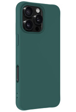 Nomfy Hoesje Geschikt voor iPhone 16 Pro Hoesje Siliconen Cover Case Met Screenprotector - Hoes Geschikt voor iPhone 16 Pro Hoes Back Case - Donkergroen