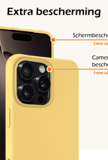 Nomfy Hoesje Geschikt voor iPhone 16 Pro Hoesje Siliconen Cover Case Met Screenprotector - Hoes Geschikt voor iPhone 16 Pro Hoes Back Case - Geel
