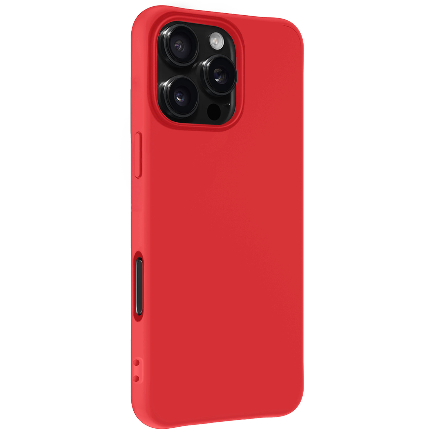 Nomfy Hoesje Geschikt voor iPhone 16 Pro Hoesje Siliconen Cover Case Met Screenprotector - Hoes Geschikt voor iPhone 16 Pro Hoes Back Case - Rood