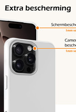 Nomfy Hoesje Geschikt voor iPhone 16 Pro Hoesje Siliconen Cover Case Met Screenprotector - Hoes Geschikt voor iPhone 16 Pro Hoes Back Case - Wit