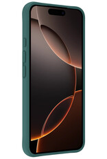 Nomfy Hoesje Geschikt voor iPhone 16 Pro Hoesje Siliconen Cover Case Met 2x Screenprotector - Hoes Geschikt voor iPhone 16 Pro Hoes Back Case - Donkergroen