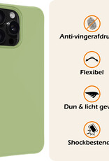 Nomfy Hoesje Geschikt voor iPhone 16 Pro Hoesje Siliconen Cover Case Met 2x Screenprotector - Hoes Geschikt voor iPhone 16 Pro Hoes Back Case - Groen
