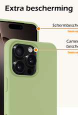 Nomfy Hoesje Geschikt voor iPhone 16 Pro Hoesje Siliconen Cover Case Met 2x Screenprotector - Hoes Geschikt voor iPhone 16 Pro Hoes Back Case - Groen