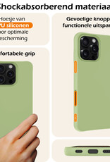 Nomfy Hoesje Geschikt voor iPhone 16 Pro Hoesje Siliconen Cover Case Met 2x Screenprotector - Hoes Geschikt voor iPhone 16 Pro Hoes Back Case - Groen