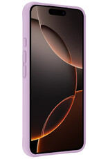 Nomfy Hoesje Geschikt voor iPhone 16 Pro Hoesje Siliconen Cover Case Met 2x Screenprotector - Hoes Geschikt voor iPhone 16 Pro Hoes Back Case - Lila
