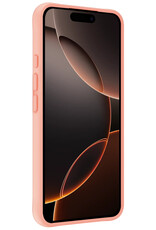 Nomfy Hoesje Geschikt voor iPhone 16 Pro Hoesje Siliconen Cover Case Met 2x Screenprotector - Hoes Geschikt voor iPhone 16 Pro Hoes Back Case - Perzik