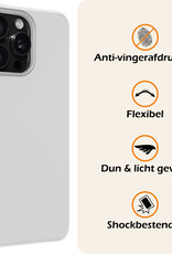 Nomfy Hoesje Geschikt voor iPhone 16 Pro Hoesje Siliconen Cover Case Met 2x Screenprotector - Hoes Geschikt voor iPhone 16 Pro Hoes Back Case - Wit