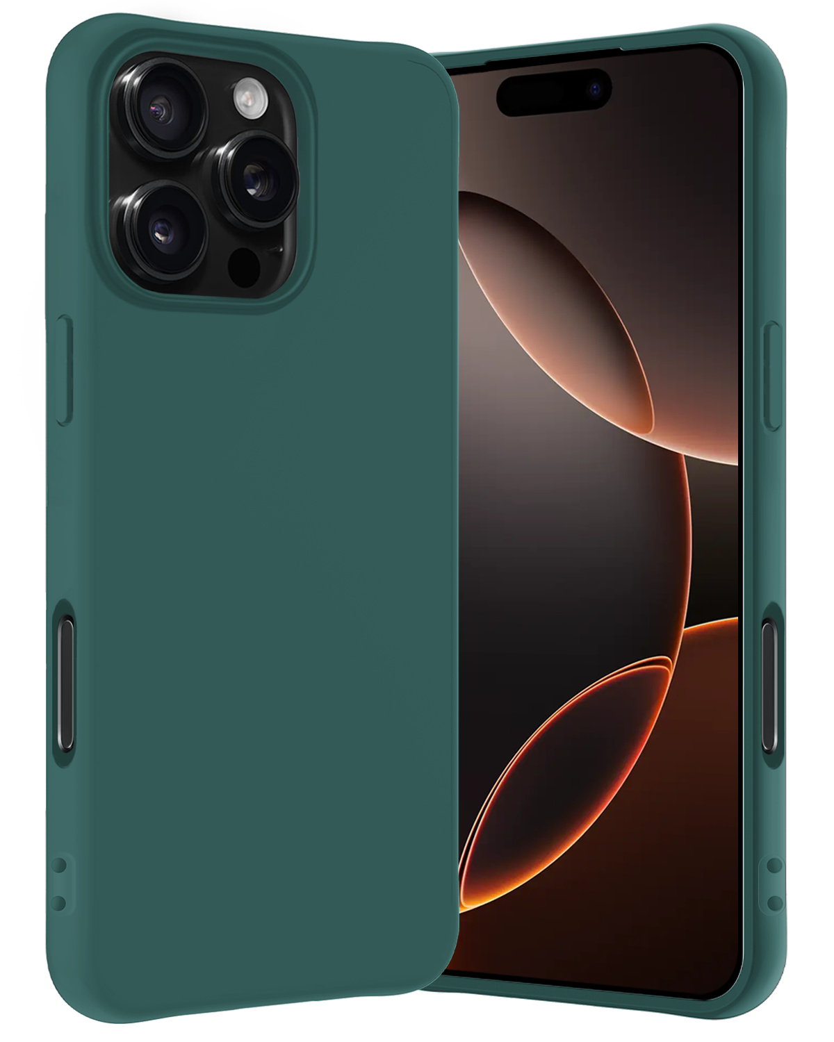 Nomfy Hoesje Geschikt voor iPhone 16 Pro Max Hoesje Siliconen Cover Case - Hoes Geschikt voor iPhone 16 Pro Max Hoes Back Case - Donkergroen