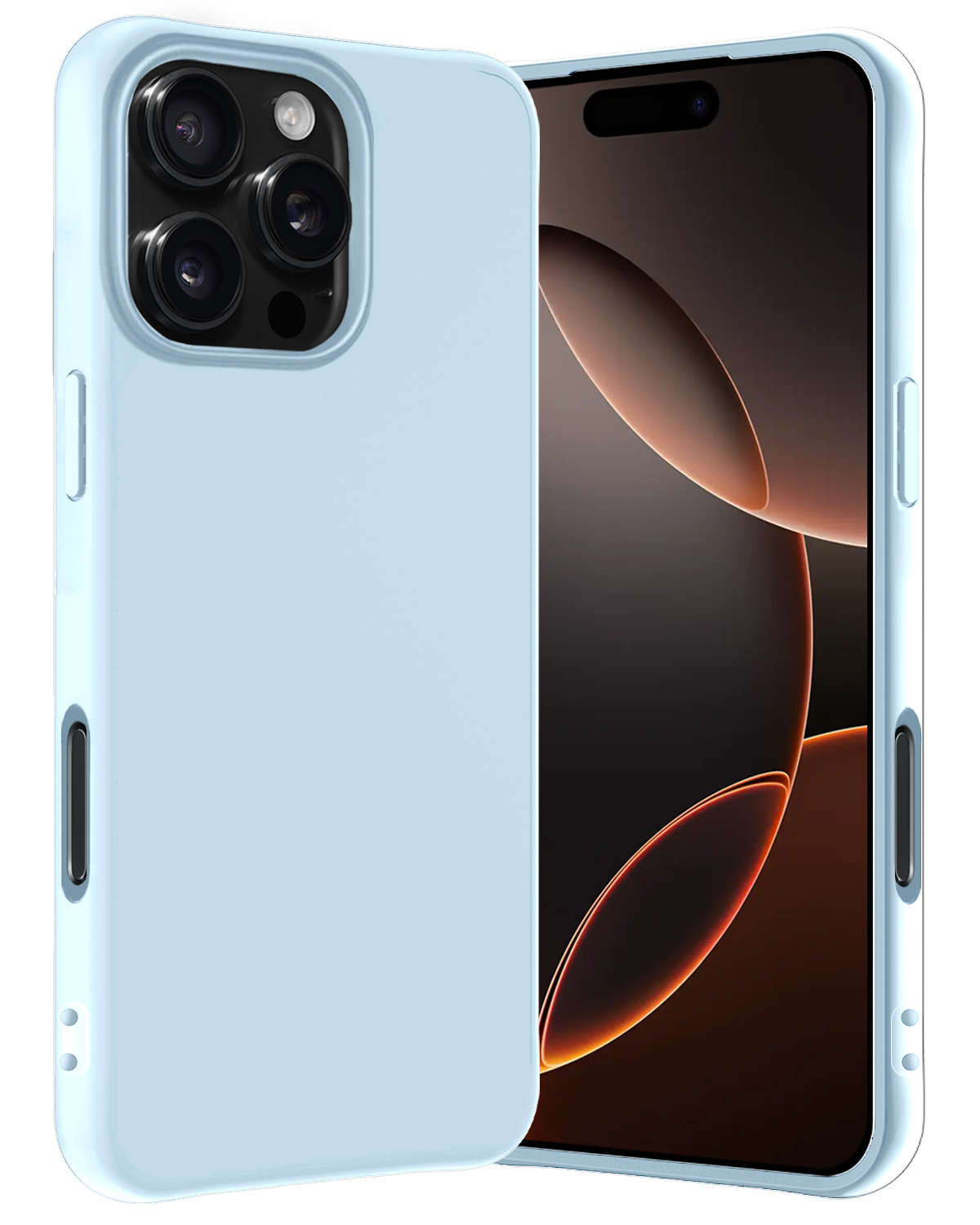 Nomfy Hoesje Geschikt voor iPhone 16 Pro Max Hoesje Siliconen Cover Case - Hoes Geschikt voor iPhone 16 Pro Max Hoes Back Case - Lichtblauw