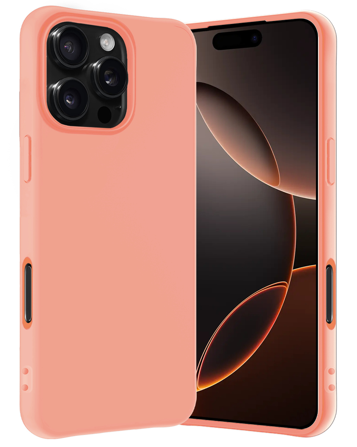 Nomfy Hoesje Geschikt voor iPhone 16 Pro Max Hoesje Siliconen Cover Case - Hoes Geschikt voor iPhone 16 Pro Max Hoes Back Case - Perzik