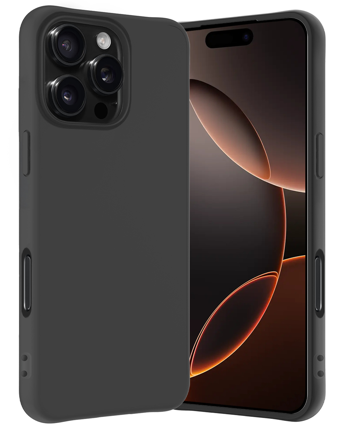 Nomfy Hoesje Geschikt voor iPhone 16 Pro Max Hoesje Siliconen Cover Case - Hoes Geschikt voor iPhone 16 Pro Max Hoes Back Case - Zwart