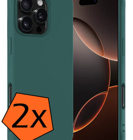 Nomfy Nomfy iPhone 16 Pro Max Hoesje Siliconen - Donkergroen - 2 PACK