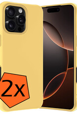 Nomfy Hoesje Geschikt voor iPhone 16 Pro Max Hoesje Siliconen Cover Case - Hoes Geschikt voor iPhone 16 Pro Max Hoes Back Case - 2-PACK - Geel
