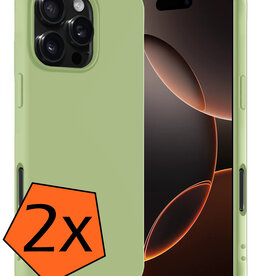 Nomfy Nomfy iPhone 16 Pro Max Hoesje Siliconen - Groen - 2 PACK