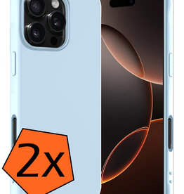 Nomfy Nomfy iPhone 16 Pro Max Hoesje Siliconen - Lichtblauw - 2 PACK