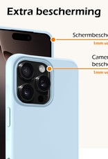 Nomfy Hoesje Geschikt voor iPhone 16 Pro Max Hoesje Siliconen Cover Case - Hoes Geschikt voor iPhone 16 Pro Max Hoes Back Case - 2-PACK - Lichtblauw