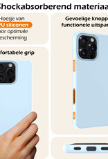 Nomfy Hoesje Geschikt voor iPhone 16 Pro Max Hoesje Siliconen Cover Case - Hoes Geschikt voor iPhone 16 Pro Max Hoes Back Case - 2-PACK - Lichtblauw