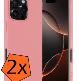 Nomfy Nomfy iPhone 16 Pro Max Hoesje Siliconen - Lichtroze - 2 PACK