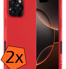 Nomfy Nomfy iPhone 16 Pro Max Hoesje Siliconen - Rood - 2 PACK