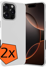 Nomfy Hoesje Geschikt voor iPhone 16 Pro Max Hoesje Siliconen Cover Case - Hoes Geschikt voor iPhone 16 Pro Max Hoes Back Case - 2-PACK - Wit