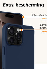 Nomfy Hoesje Geschikt voor iPhone 16 Pro Max Hoesje Siliconen Cover Case Met Screenprotector - Hoes Geschikt voor iPhone 16 Pro Max Hoes Back Case - Donkerblauw