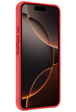 Nomfy Hoesje Geschikt voor iPhone 16 Pro Max Hoesje Siliconen Cover Case Met Screenprotector - Hoes Geschikt voor iPhone 16 Pro Max Hoes Back Case - Rood