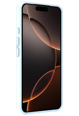 Nomfy Hoesje Geschikt voor iPhone 16 Pro Max Hoesje Siliconen Cover Case Met 2x Screenprotector - Hoes Geschikt voor iPhone 16 Pro Max Hoes Back Case - Lichtblauw