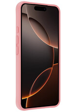 Nomfy Hoesje Geschikt voor iPhone 16 Pro Max Hoesje Siliconen Cover Case Met 2x Screenprotector - Hoes Geschikt voor iPhone 16 Pro Max Hoes Back Case - Lichtroze