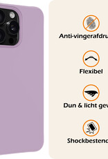 Nomfy Hoesje Geschikt voor iPhone 16 Pro Max Hoesje Siliconen Cover Case Met 2x Screenprotector - Hoes Geschikt voor iPhone 16 Pro Max Hoes Back Case - Lila