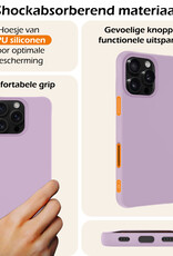 Nomfy Hoesje Geschikt voor iPhone 16 Pro Max Hoesje Siliconen Cover Case Met 2x Screenprotector - Hoes Geschikt voor iPhone 16 Pro Max Hoes Back Case - Lila