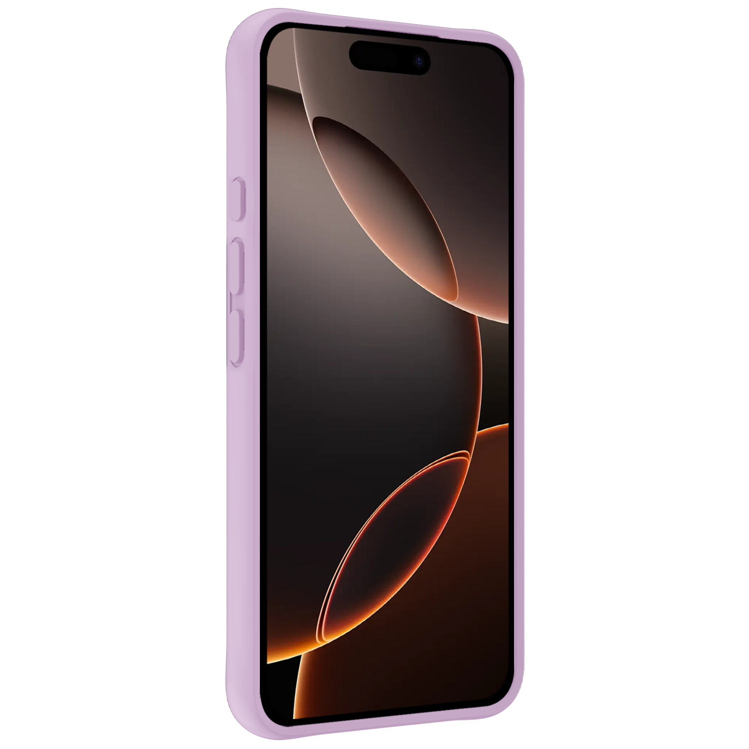 Nomfy Hoesje Geschikt voor iPhone 16 Pro Max Hoesje Siliconen Cover Case Met 2x Screenprotector - Hoes Geschikt voor iPhone 16 Pro Max Hoes Back Case - Lila